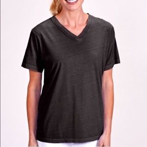 FRESH PRODUCE Black Cotton V Neck Tee